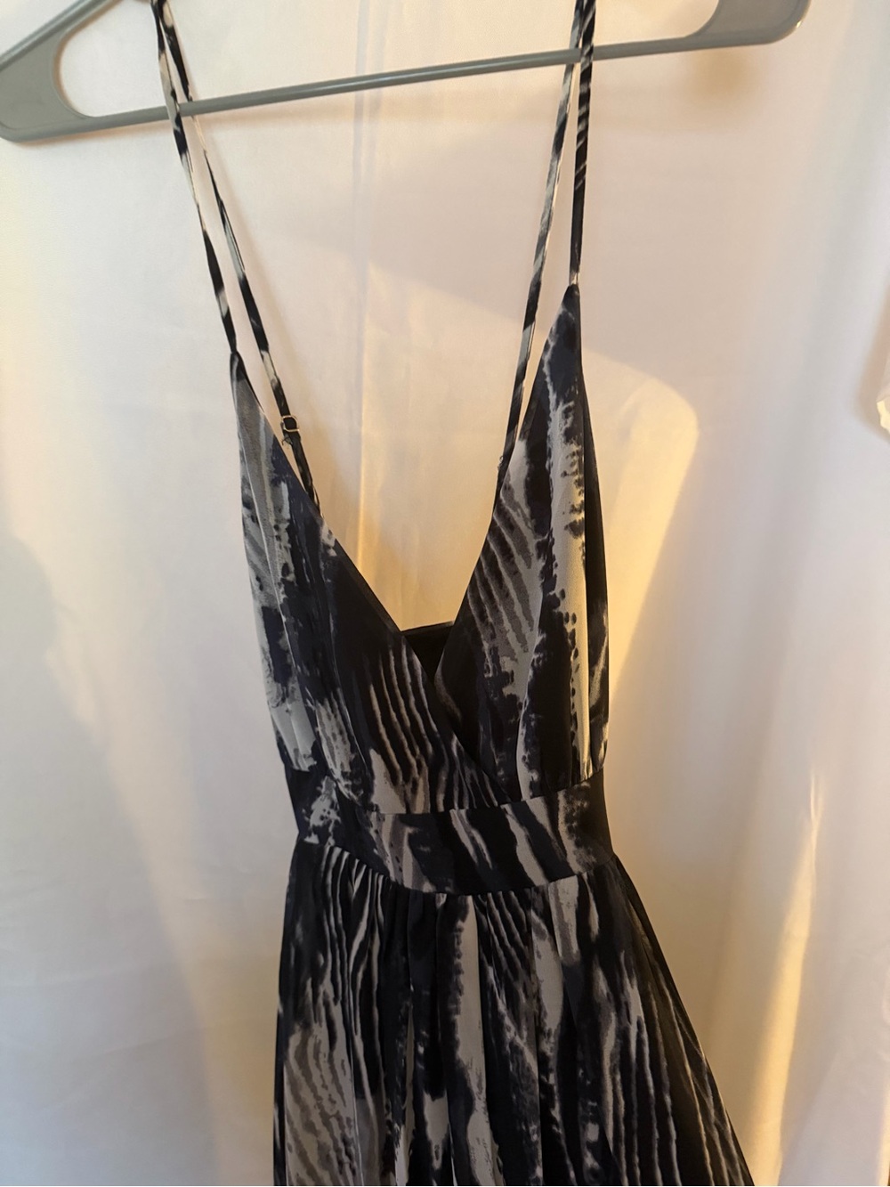 Fashion Nova Black and White Abstract Print Maxi Dress